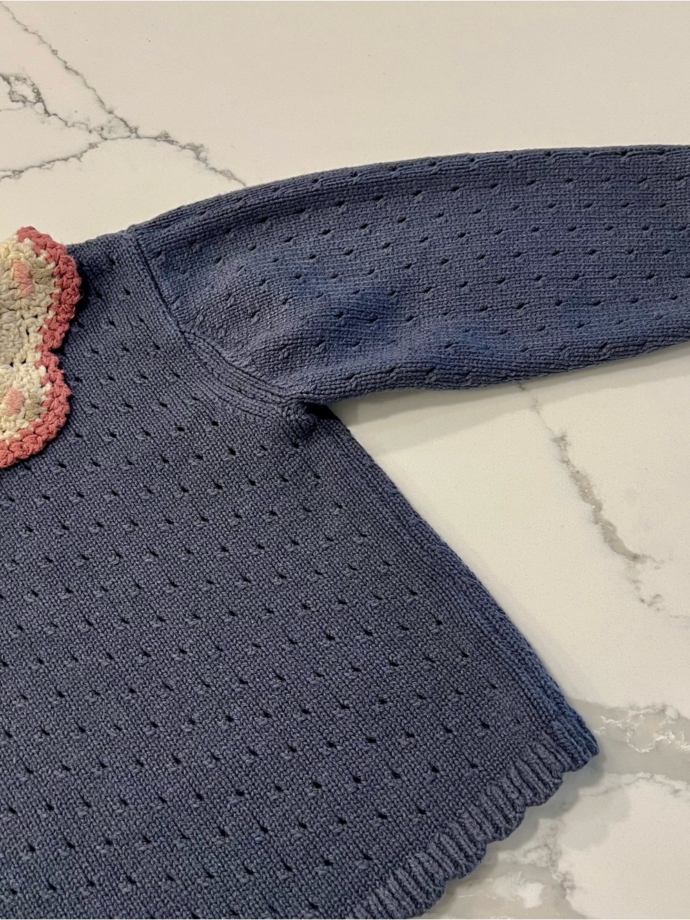 ZARA KIDS MATCHING SET- Dark Blue Knit Crocheted Top/Bottom❤️ - Picture 5 of 16